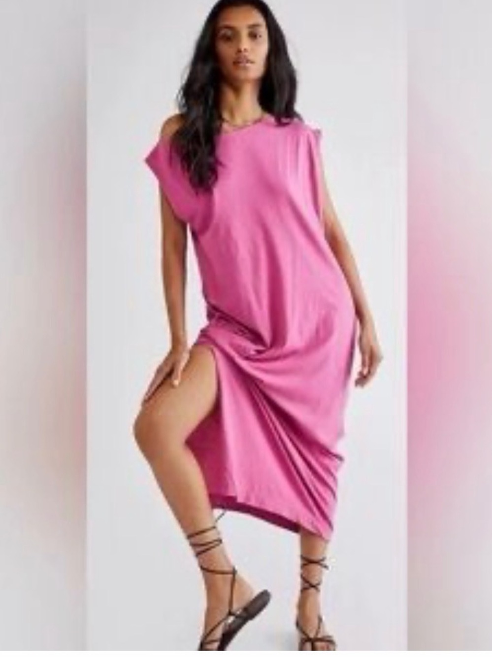 NWT Free People Beach All Day Long Midi T-Shirt Dress Size Medium - Picture 2 of 3